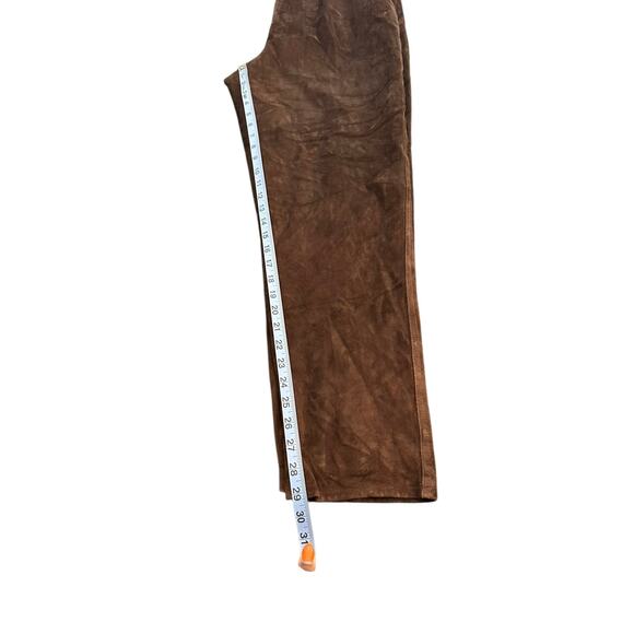 VTG Lord & Taylor Brown Western Leather High Waisted Straight Leg Pant Size 14 - Picture 11 of 12